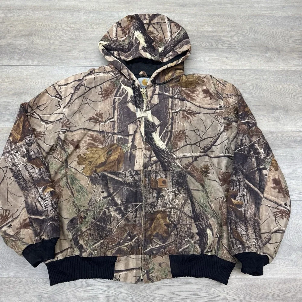 Carhartt Realtree Camo Canvas Coat Men's Sz XL Skater Grunge‎ Hunt